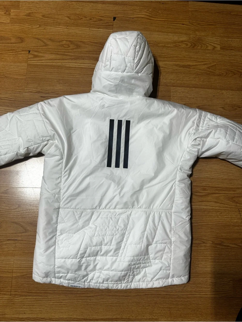 adidas Terrex White Quilted Hooded Puffer Jacket